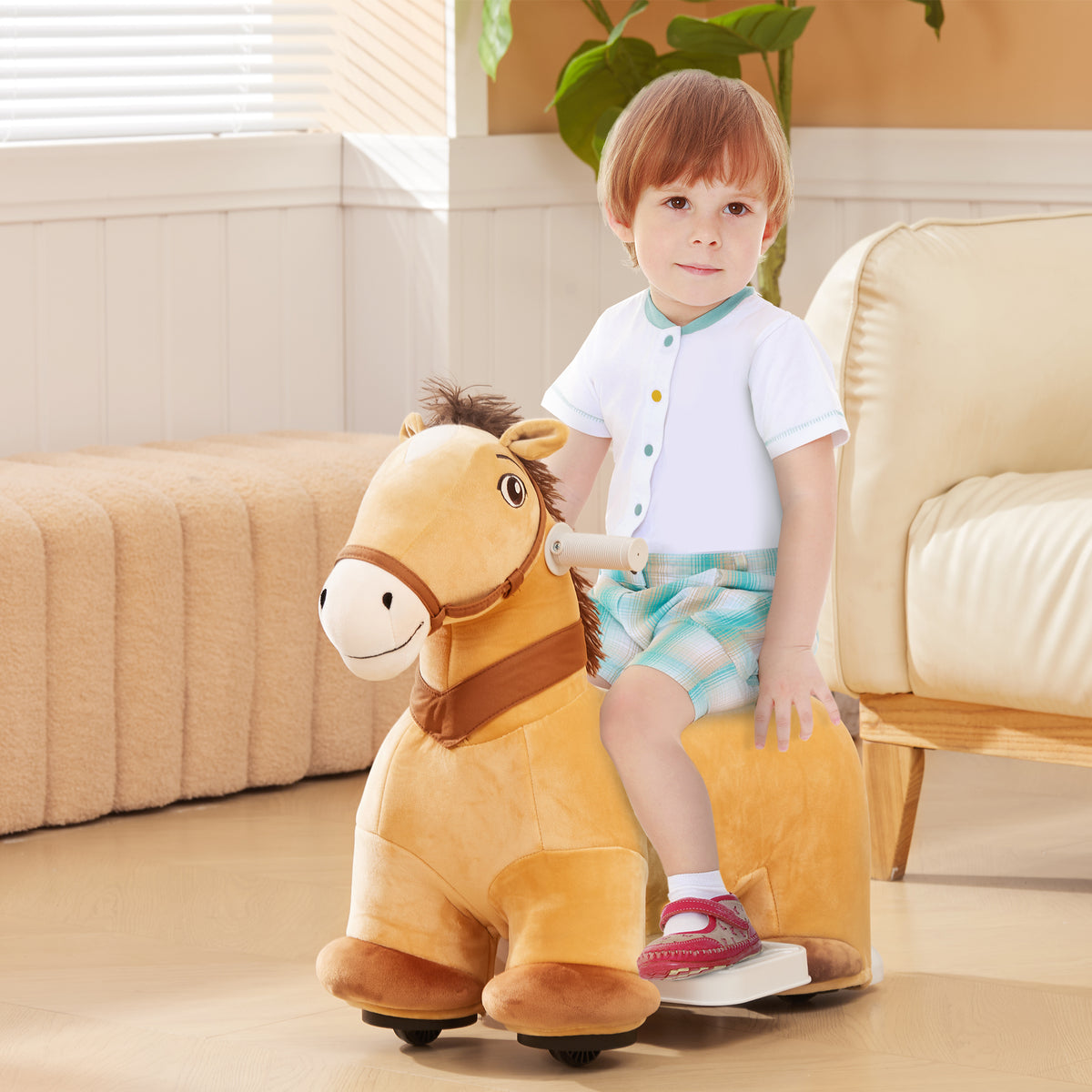 6V Elektrisches Reitpferd für Kinder, Batteriebetrieb, Mit Musikfunktion und Vorwärtsbewegung, 18-36 – Produktabbildung 2
