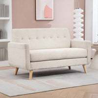 HOMCOM Zweisitzer-Sofa, komfortabel, 134x71x82 cm, Beige – Produktabbildung 10