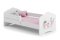 FALA children's bed 160x80 with railing - Girl with unicorn