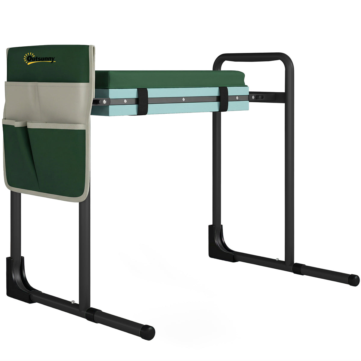 Outsunny Gartenkniepolster und Sitz, 150 kg Tragkraft, Gartenhocker mit dick gepolstertem Kniebereich