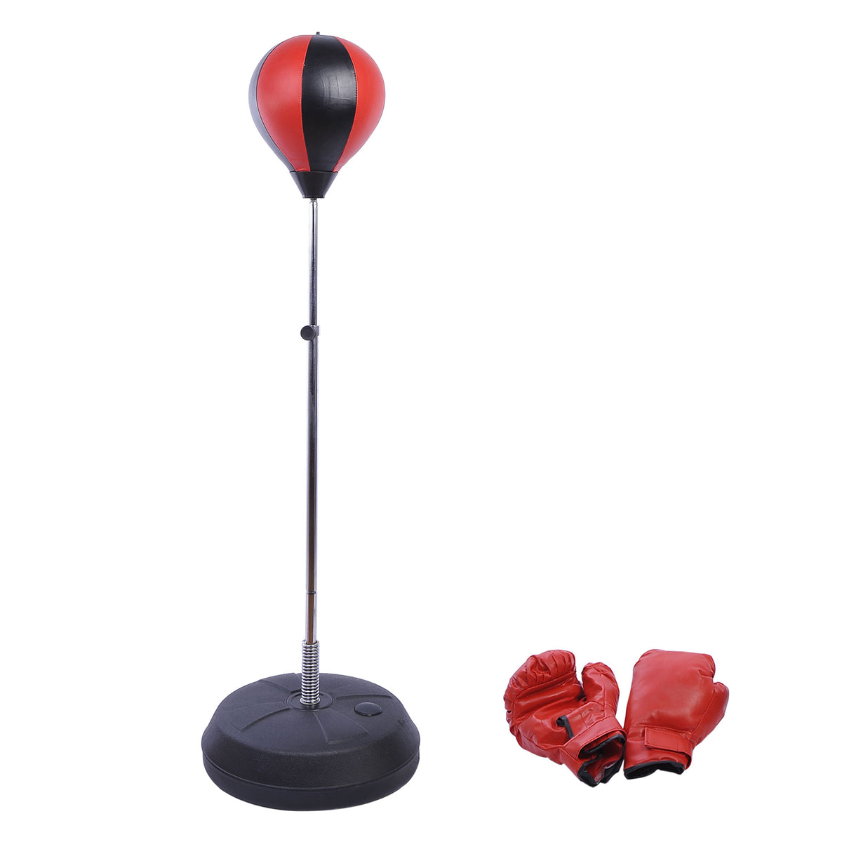 HOMCOM Punchingball Set Standbox Training Set 125/131/138/145cm höhenverstellbar mit 1 paar Handschuhe 1 Pump