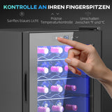 HOMCOM Kleiner Weinkühlschrank, Mini-Kühlschrank für 20 Flaschen, 53 Liter Kapazität, mit Glastür – Produktabbildung 7