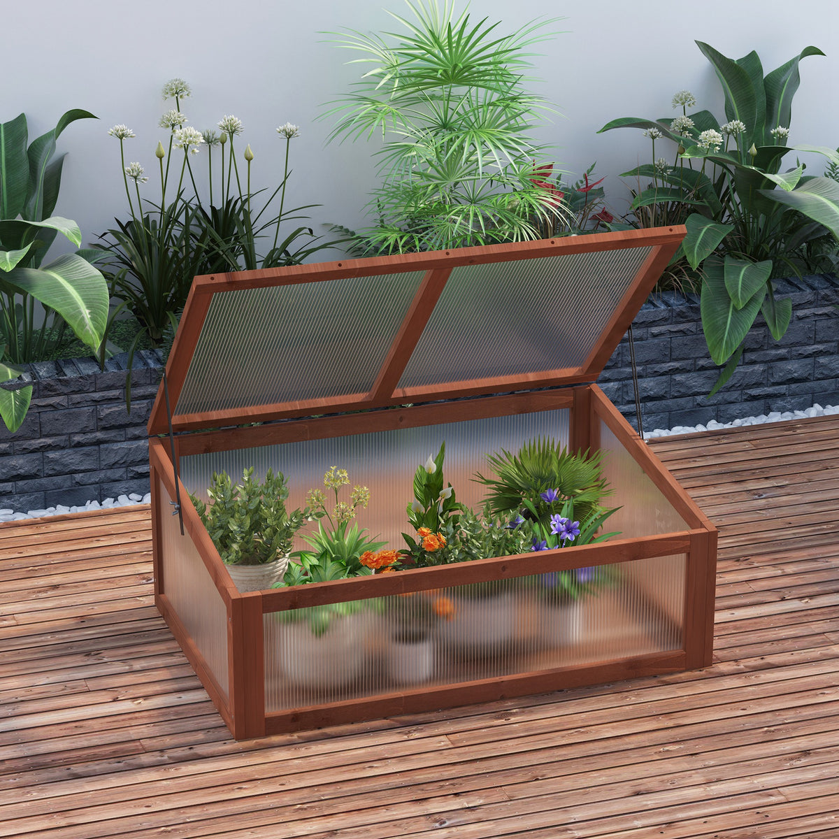 Outsunny Mini-Gewächshaus, Kleines Gewächshaus für den Garten, mit PC-Platten, Gute Lichtdurchlässigkeit – Produktabbildung 2