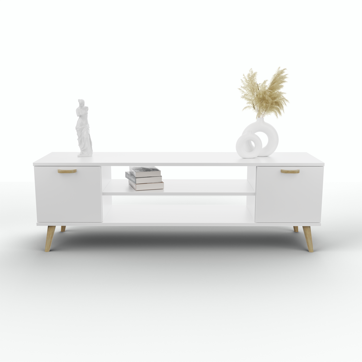 RTV Focus cabinet white 135 cm - Scandinavian