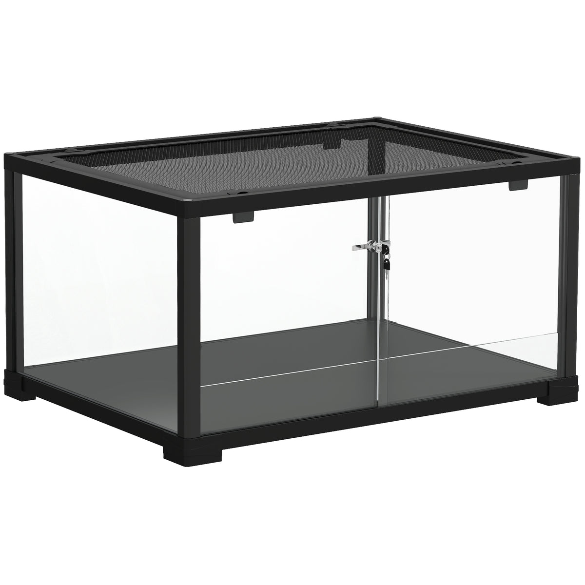 PawHut Reptilien-Terrarium, 86 Liter Vivarium mit Schiebetür, verschließbar, für Echsen, Insekten, Spinnen
