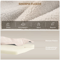HOMCOM Schlafsofa 2er-Sofa Samtsofa, Schlaffunktion, inkl. 2 Kissen, Samtoptik, Natur + Beige + Schwarz – Produktabbildung 6