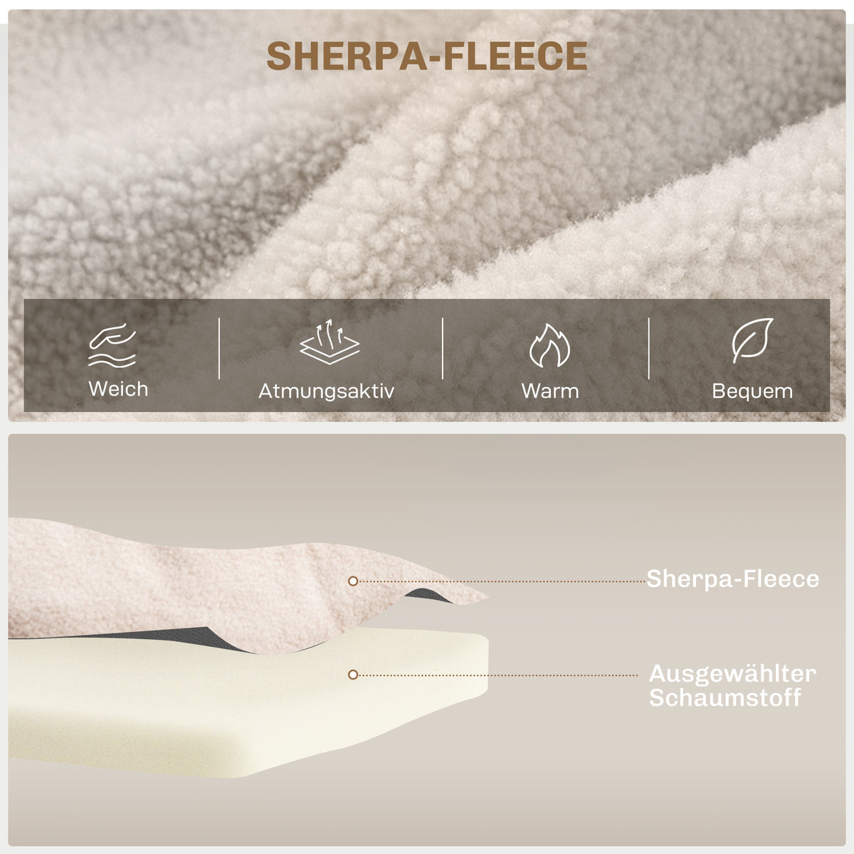 HOMCOM Schlafsofa 2er-Sofa Samtsofa, Schlaffunktion, inkl. 2 Kissen, Samtoptik, Natur + Beige + Schwarz – Produktabbildung 6