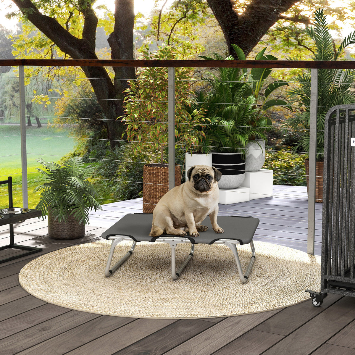 PawHut Hundebett, klappbar, robust & komfortabel, bis 10kg, 71x58x20cm, Grau – Produktabbildung 2