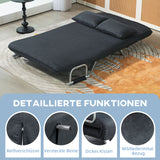 HOMCOM Schlafsofa, 5-fach verstellbar, Wildlederimitat, Stahlrahmen, inkl. Kissen, Schwarz – Produktabbildung 6