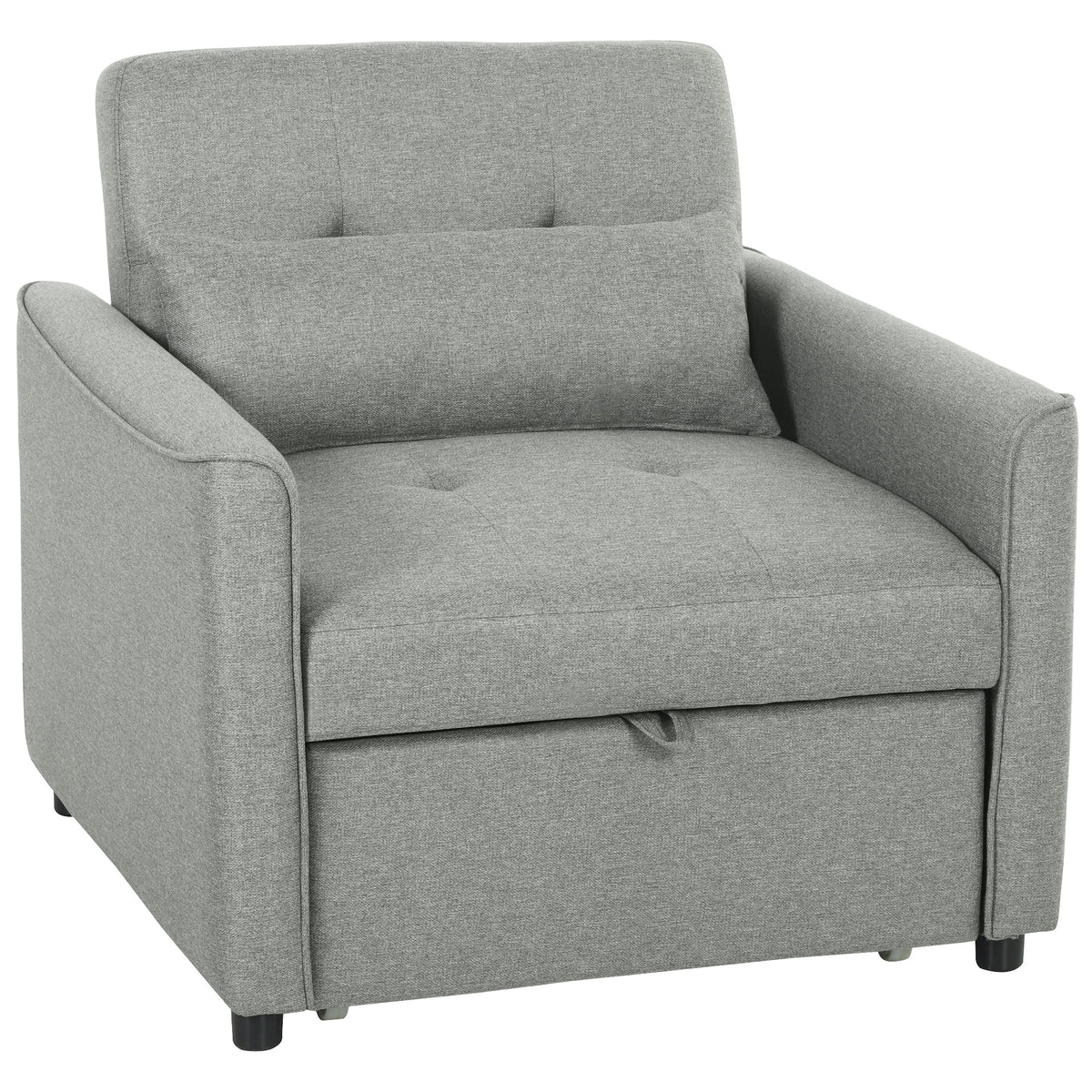 HOMCOM 3-in-1 Schlafsessel, Ausziehbarer Sofa-Bett Sessel mit Verstellbarer Rückenlehne, Grau