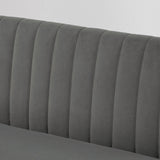 HOMCOM Sofa Retrodesign 2-Sitzer-Sofa, Holzbeine, 117 cm x 56,5 cm x 77 cm, Dunkelgrau – Produktabbildung 8