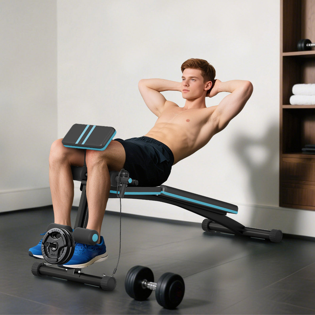 HOMCOM Hantelbank, Klappbar Trainingsbank mit 7-fach verstellbarer Rückenlehne, Fitnessbank bis 120 kg – Produktabbildung 2