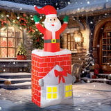 Outsunny Aufblasbare Weihnachtsdekoration, Weihnachtsmann in Schornstein, LEDs, Gebläse – Produktabbildung 2
