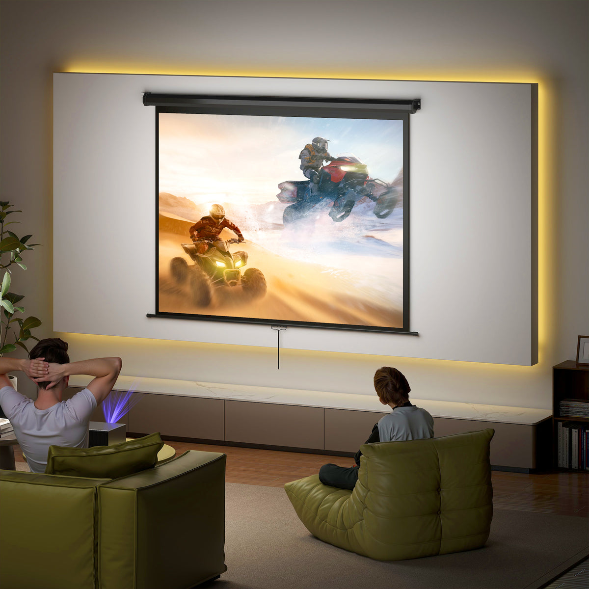 HOMCOM Beamer Leinwand 171 x 128 cm 84 Zoll 4:3 HD 4K Projektionsleinwand Kunststoff, Metall Heimkino – Produktabbildung 2