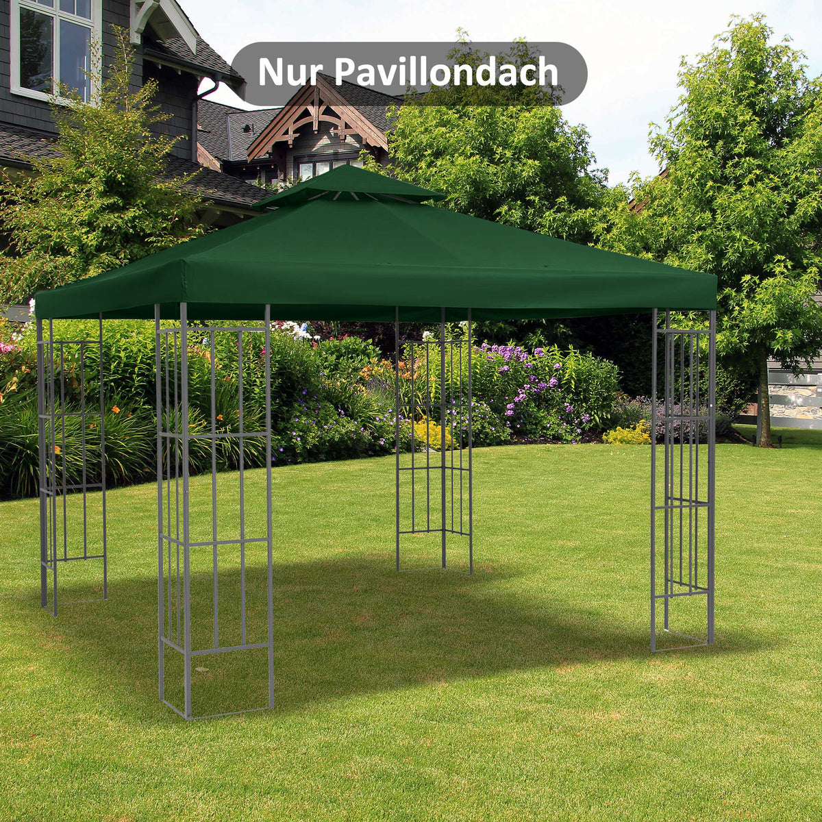 Ersatzdach für Pavillon 3 x 3 m wasserdicht Pavillondach mit Doppeldach Ablauflöcher, Ersatzbezug – Produktabbildung 2