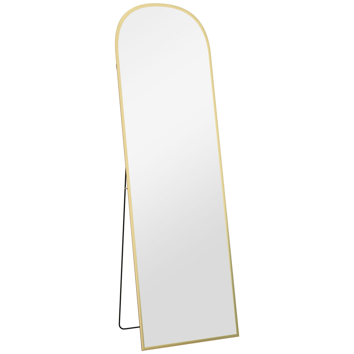 HOMCOM Standspiegel Ganzkörperspiegel großer Spiegel, modernes Design, 50 cm x 1,5 cm x 161,5 cm, Gold