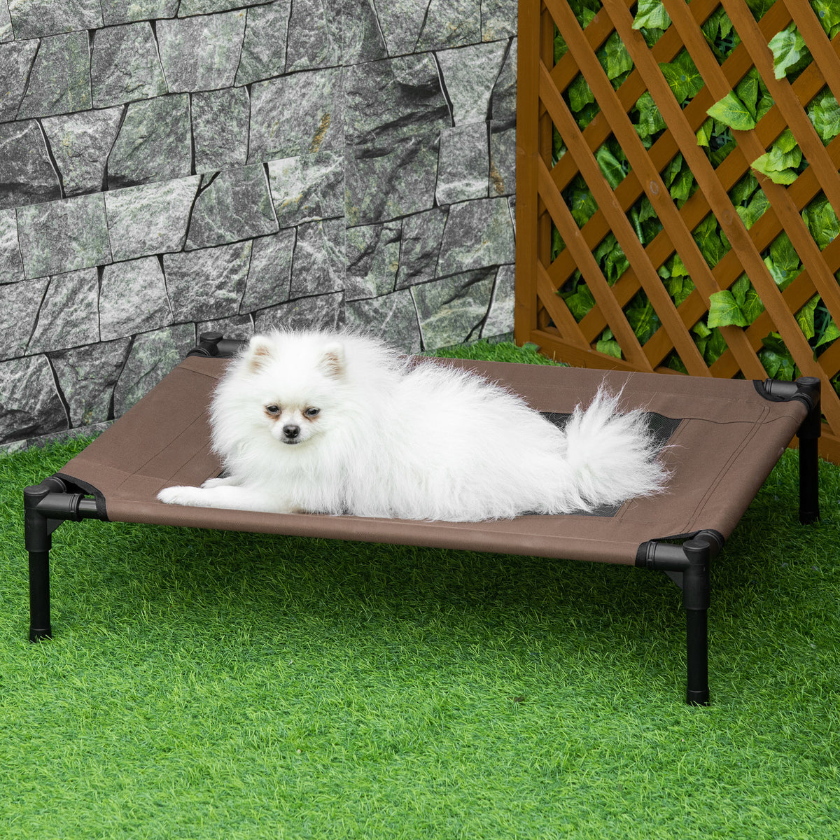 PawHut Hundeliege Outdoor, Erhöhtes Hundebett für Mittelgroße Groß Hunde, stabile Haustierliege mit – Produktabbildung 2