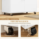 HOMCOM Küchenwagen mit Schublade, Schrankfach, Handtuchstange, 106 x 42 x 87 cm, Weiß/Eiche – Produktabbildung 7