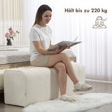 HOMCOM Moderne Schlafzimmerbank, Polsterbank mit Holzrahmen, bis zu 220 kg belastbar, Fußstütze – Produktabbildung 6