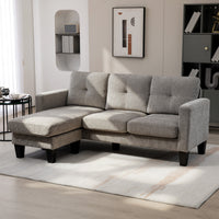 HOMCOM Ecksofa, Eck-Couch mit umkehrbarer Chaiselongue, Sofa in L-Form, Bezug in Leinenoptik, 186 x 130 – Produktabbildung 10