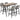 HOMCOM Bartisch mit Barhockern im Industrie-Design, Knopfheftung, 120 cm x 60 cm x 91 cm, Hellgrau