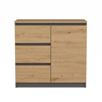 Kommode Malwa 1D3S/BA ANTHRAZIT EICHE ARTISAN – Produktabbildung 4