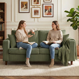 HOMCOM 2-Sitzer-Cordsofa mit breiter tiefer Sitzfläche und Federkernpolster, grün – Produktabbildung 9