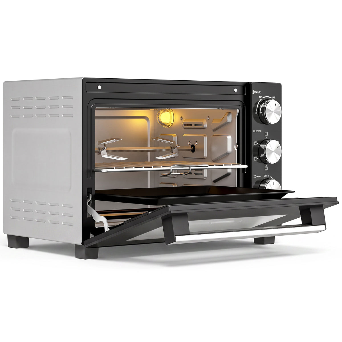 HOMCOM 36 L Miniofen mit Umluft, 90–230 °C Temperaturregelung, 1500 W
