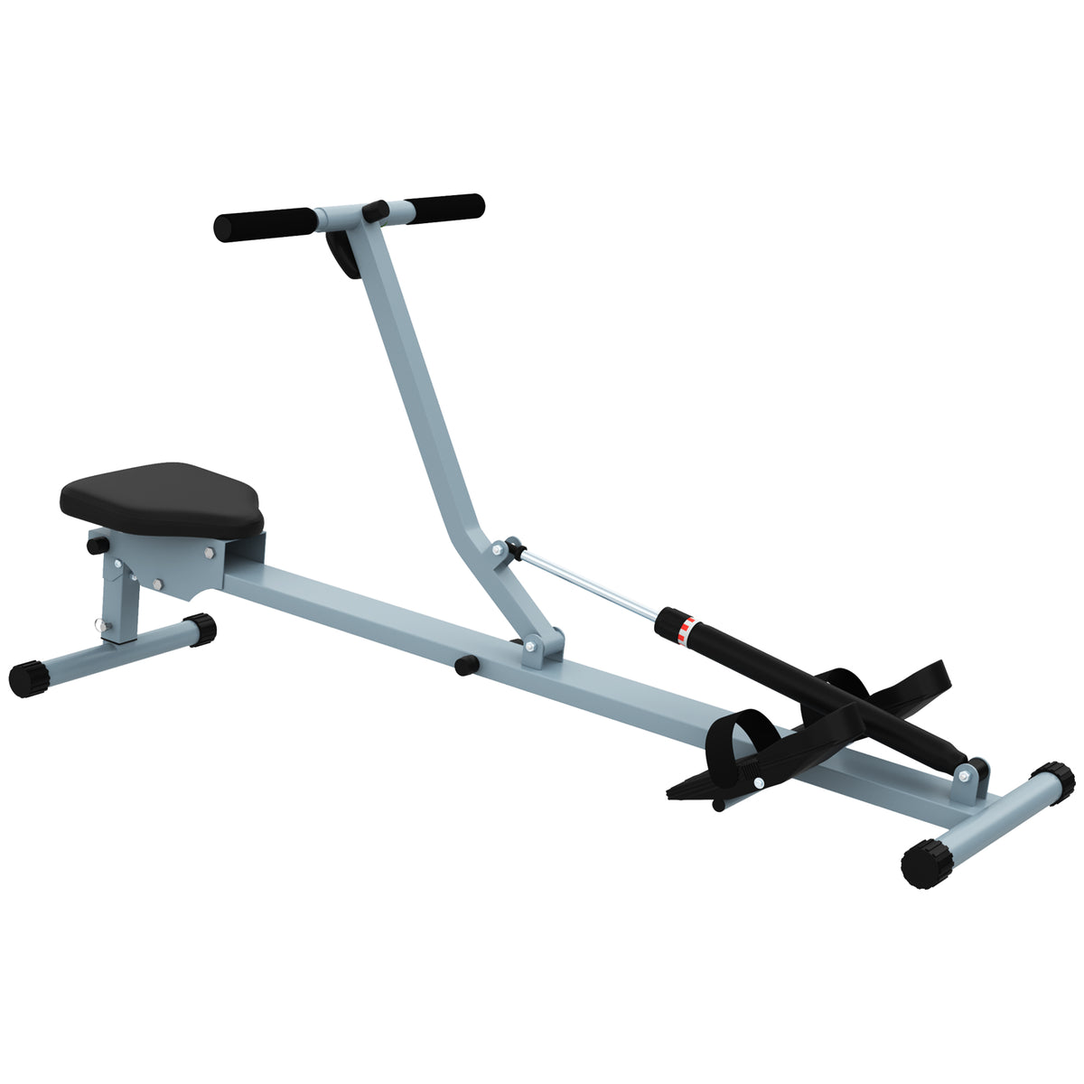 HOMCOM Rudergerät für Zuhause, Hydraulisches Fitness-Rudergerät mit LCD-Display, 12 Widerstandsstufen