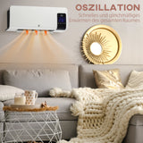 HOMCOM Elektro-Heizung, Wandmontage, Schwingfunktion, 2 Modi, Timer, LED-Anzeige, Weiß – Produktabbildung 7