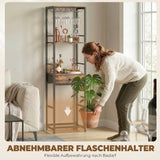 HOMCOM Weinbar-Schrank mit Schublade, Industrieller Barschrank, Weinregal für 12 Flaschen, Glashalter – Produktabbildung 6