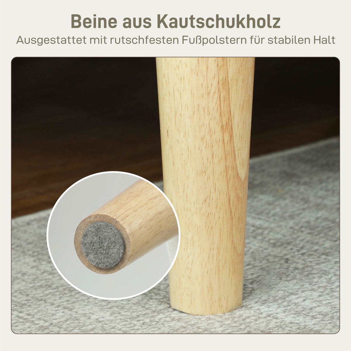 HOMCOM 2-Sitzer-Sofa, Doppelsitzsofa mit Kautschukholzbeinen, Polstersofa für Wohnzimmer, Schlafzimmer – Produktabbildung 6