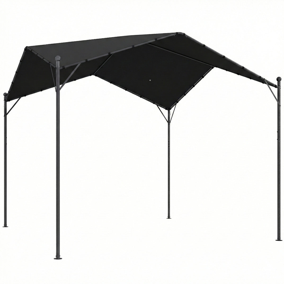 Outsunny Pergola Pavillon 3x3m Wasserabweisend Stabil winterfest Sonnenschutz mit Satteldach