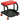 HOMCOM Werkstatthocker, robust & komfortabel, 38x35x37cm, Rot/Schwarz