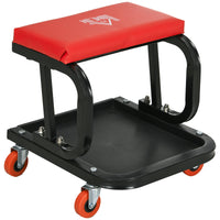 HOMCOM Werkstatthocker, robust & komfortabel, 38x35x37cm, Rot/Schwarz