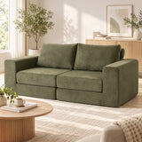 HOMCOM Schlafsofa 4-in-1 Schlaffunktion ausziehbar Klappsofa Kissen 2 Sitzer Grün – Produktabbildung 8