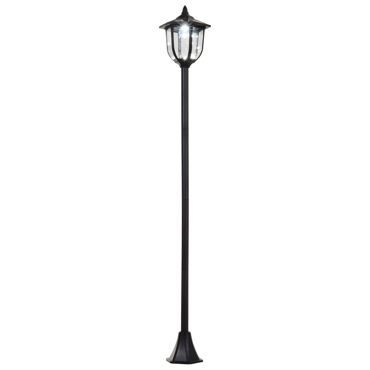 Outsunny Solar LED Gartenlaterne, Laterne aus Kunststoff, Außenleuchte für Innen und Außen 177 cm hoch