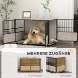 PawHut Hundebox, robust & stilvoll, 100x60x68cm, Walnussholz-Finish & Schwarz – Produktabbildung 8