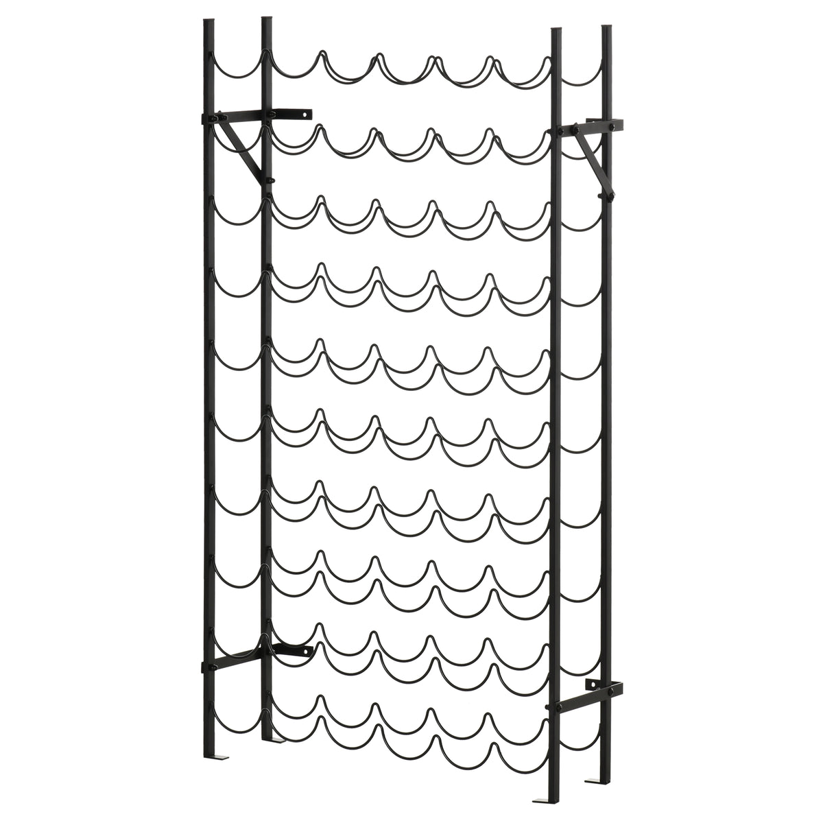 HOMCOM Weinregal für 60 Flaschen Flaschenregal Metall Flaschenhalter 63 x 20,5 x 118 cm Schwarz – Produktabbildung 10