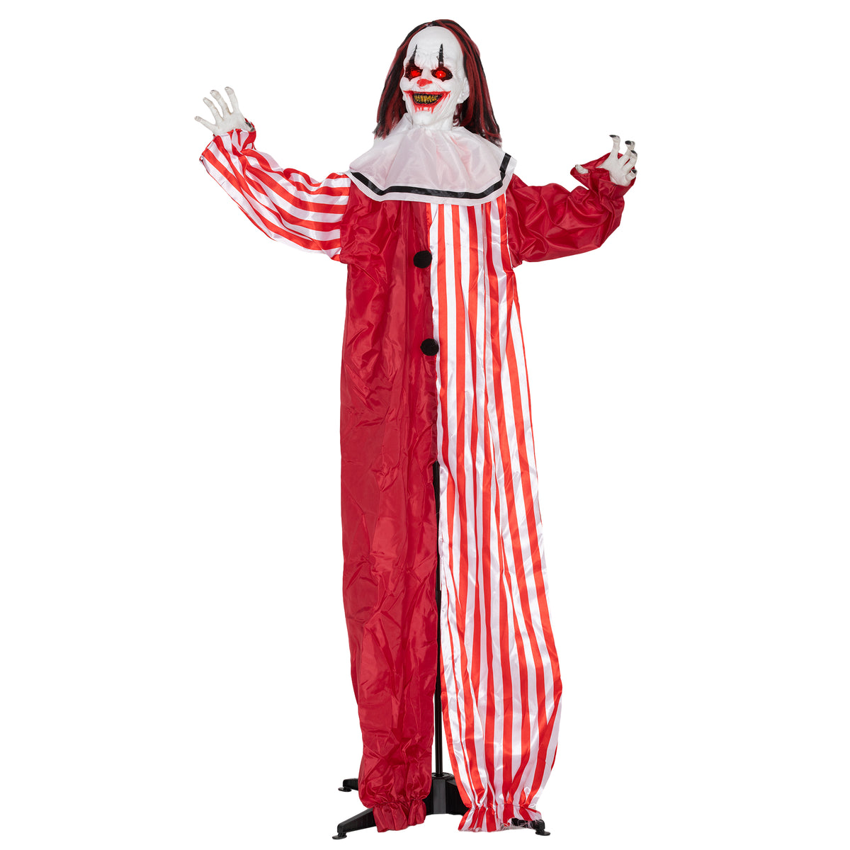 Outsunny 165 cm Halloween Dekoration Halloween Clown mit LED-Lichter, Soundfunktion Körper-Effekt