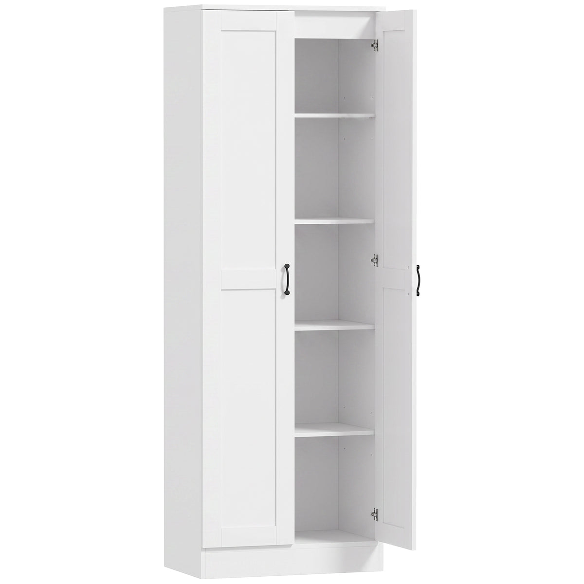 HOMCOM Vorratsschrank 175 cm mit Stauraum, Küchenschrank mit Soft-Close-Türen und verstellbaren Einlegeböden