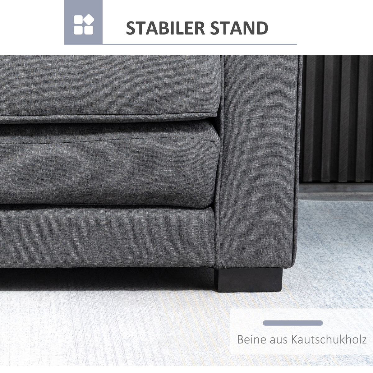 HOMCOM Schlafsofa Klappsofa 2-Sitzer Stoffsofa Bettsofa Sofa mit Schlaffunktion Sofagarnitur – Produktabbildung 7