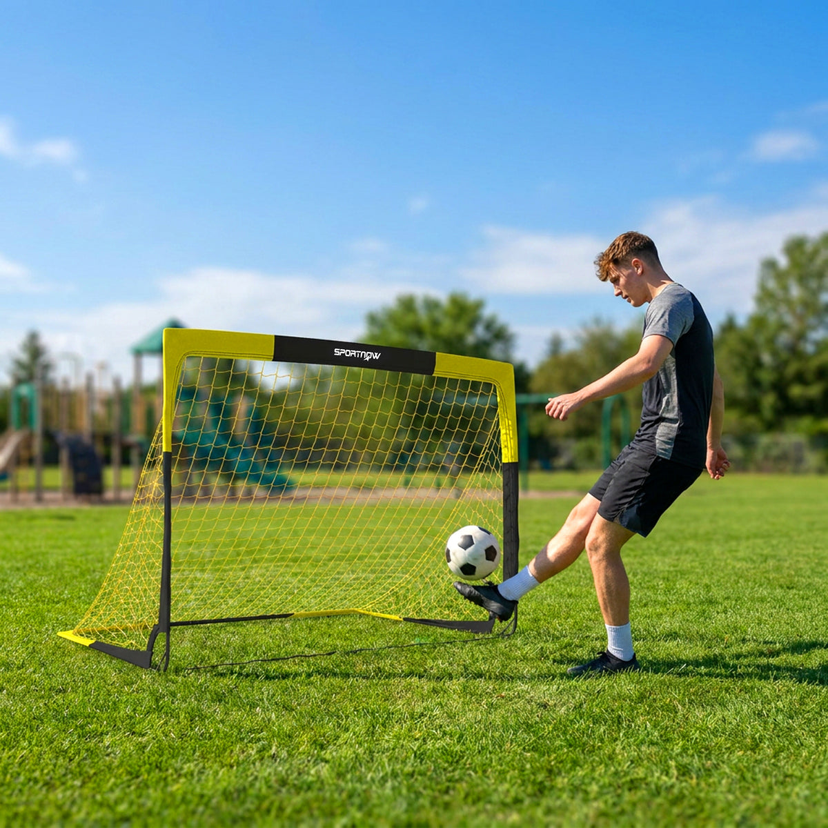 Pop-Up Fußballtor für Garten Jugendliche & Erwachsene tragbares Outdoor Tor mit Reißfestem Tornetz – Produktabbildung 2