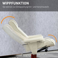 HOMCOM Relaxsessel mit Hocker, Lederoptik, neigbare Lehne, bis 150 kg, Cremeweiß – Produktabbildung 5