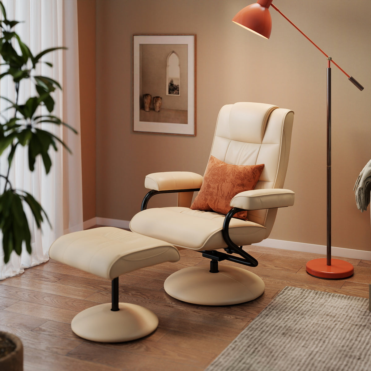 HOMCOM Massagesessel mit Hocker, Drehbares Relaxsessel mit Massagefunktion, Elektrisches Fernsehsessel – Produktabbildung 2