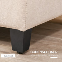 HOMCOM Polsterbank mit Stauraum, Knopfheftung, bis 120 kg, 125 x 49 x 41,5 cm, Beige – Produktabbildung 7