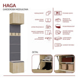Garderobe Kleiderpaneel HAGA 1W EICHE SONOMA – Produktabbildung 8