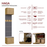 Garderobe Kleiderpaneel HAGA 1W EICHE ARTISAN – Produktabbildung 5