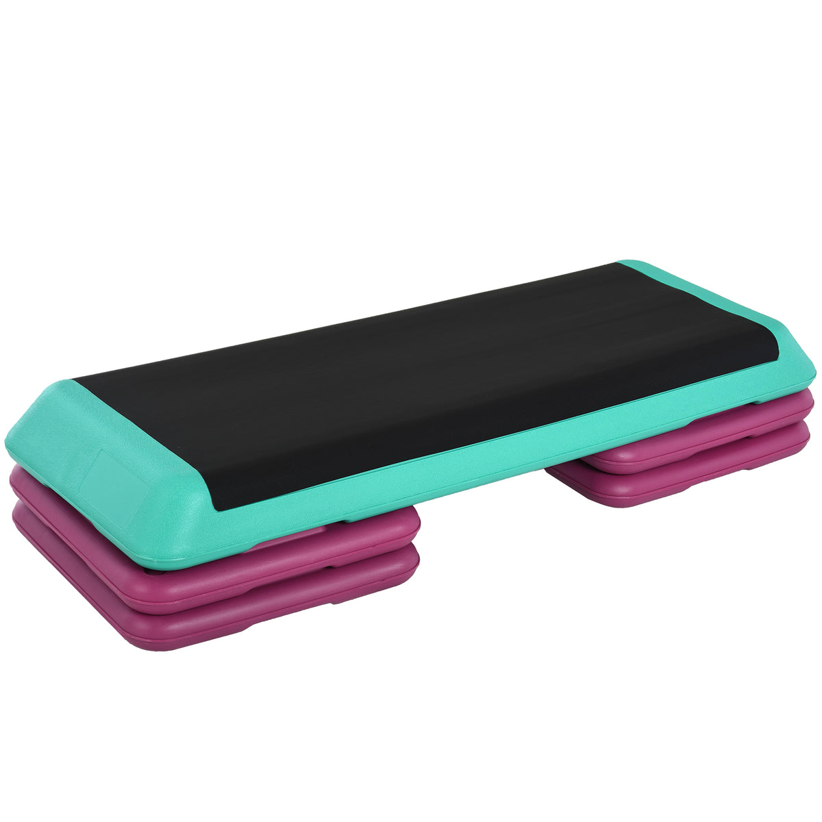 HOMCOM Steppbrett höhenverstellbar Fitness Stepper 3 Stufen (10/15/20 cm) Rutschfest Stepbench für Zuhause