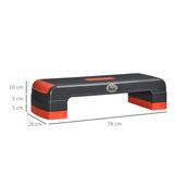 HOMCOM Stepper höhenverstellbare Stepper Aerobic Stepper, Rot + Schwarz – Produktabbildung 3